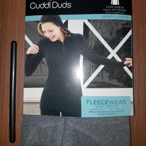 Cuddl Duds Fleecewear Half Zip Hoodie *Hthr Grey*